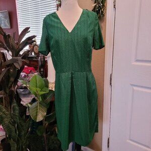 Silk Dress Anthropologie Moncollet Size 10 Large Fall Winter Green Blue …